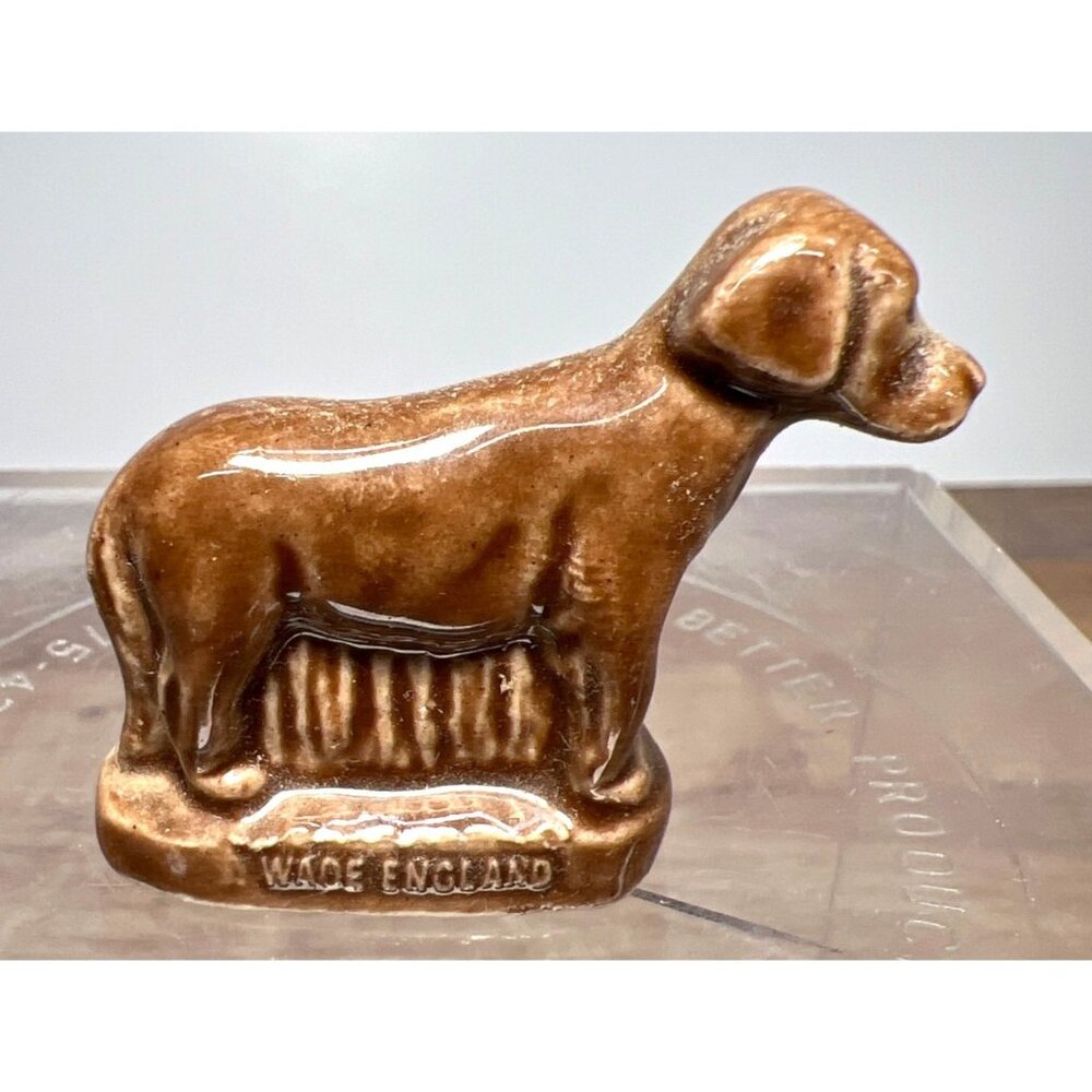 VTG Wade England Red Rose Tea Brown Ceramic Dog Figurine